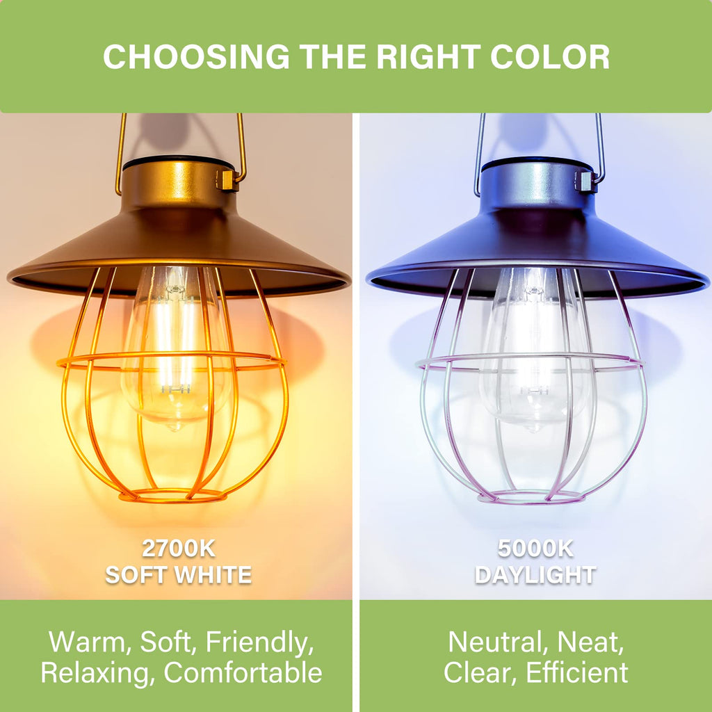 Sigalux E26 LED Edison Bulbs, ST58 Filament Clear, Non-Dimmable, 60W Equivalent, 700LM, 5000K Daylight White, 15,000hrs, 4-Pack image 3