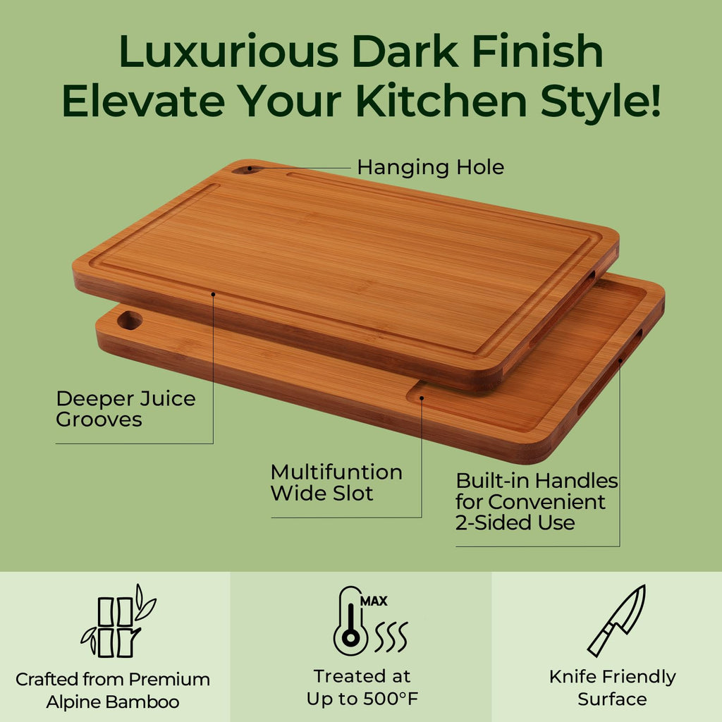 Keechee Bamboo Cutting Board, Wood Chopping & Butcher Block for Kitchen image 5
