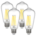 Sigalux E26 LED Edison Bulbs, ST58 Filament Clear, Non-Dimmable, 60W Equivalent, 700LM, 5000K Daylight White, 15,000hrs, 4-Pack