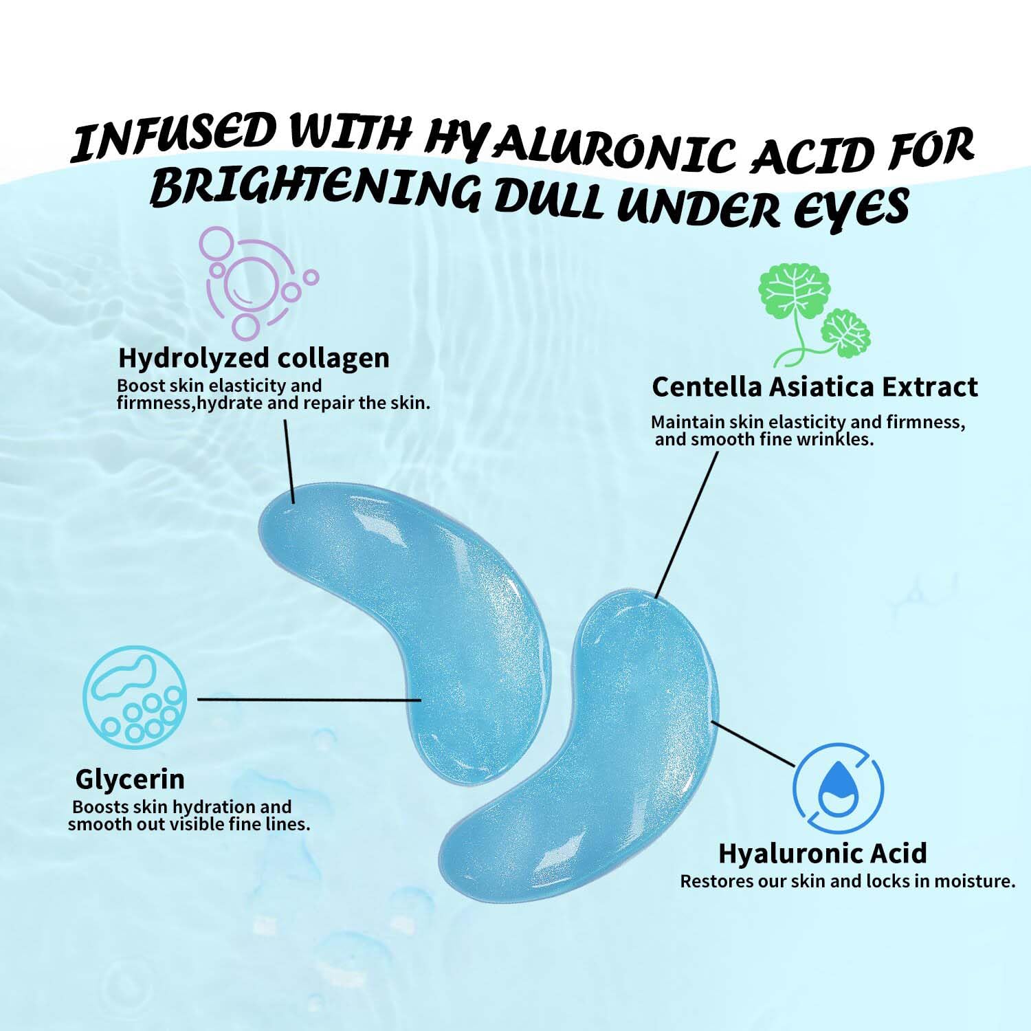 Maskiss Under Eye Patches (50 Pairs), Hyaluronic Acid Eye Masks for Dark Circles Puffy Eyes Undereye Bags, Collagen Eye Patches for Wrinkles and Hydrate, Skin Care Gift for Her image 5