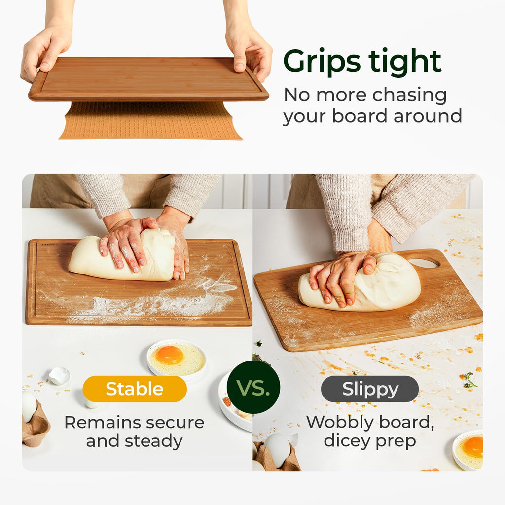 Keechee 2PCS Silicone Non-Slip Mat for Cutting board, Preventing Cutting Injuries in the Kitchen Chopping Boards Feet for Kitchen Safe, Warm Gifts for Kitchen & Home Protector (Brown) image 3