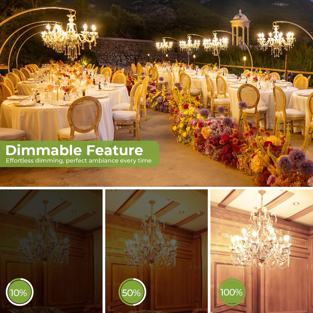 E12 Candelabra LED Light Bulbs Dimmable, 60W Equivalent LED Chandelier Light Bulbs 4.5W Soft White 2700K 500LM CA10 Flame Tip Vintage LED Filament Candle Bulb with Decorative Candelabra Base, 6 Packs image 3