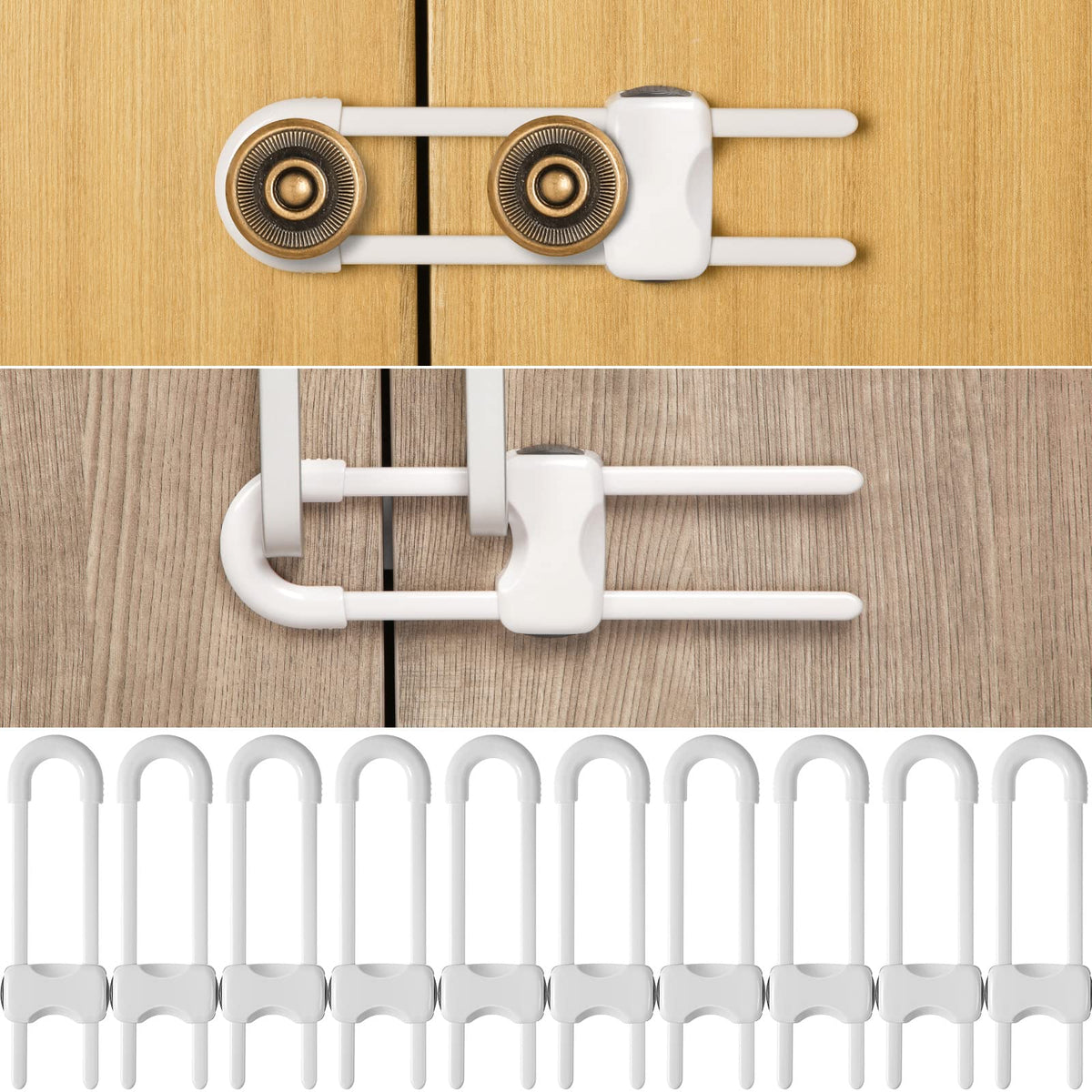 Jetec Jetec 10 Pack Baby Proof Cabinet - Cabinet Hardware