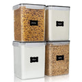 Black Vtopmart 5.2L plastic flour and sugar storage containers, 4 pieces