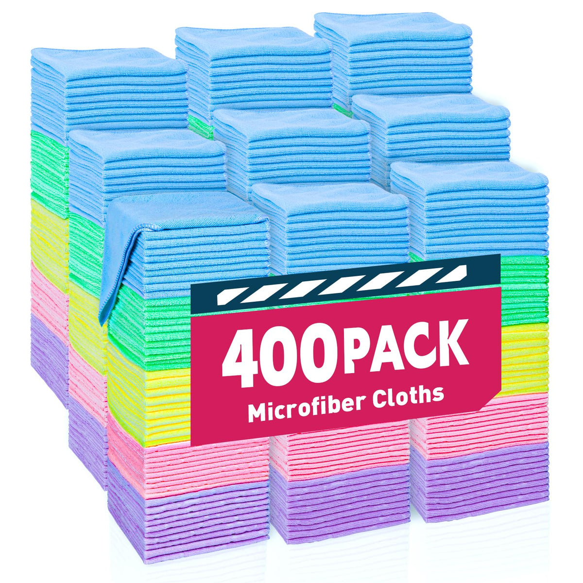 TEAWOO TEAWOO Microfiber Towels Bulk-400 Pack, Cleaning - Cleaning Supplies