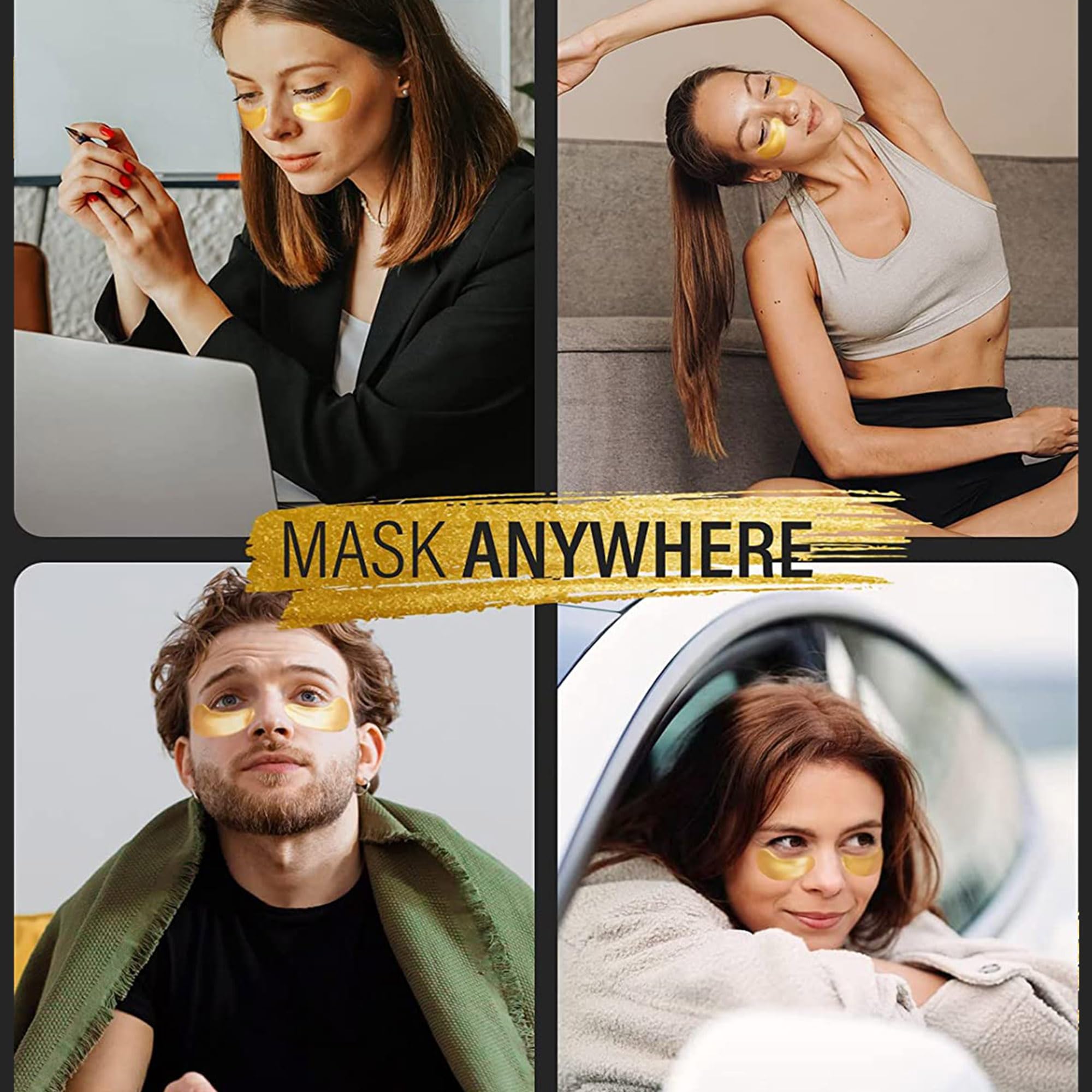 Maskiss 24k Gold Under Eye Patches (50 Pairs), eye mask, Collagen Skin Care Products, Eye Patches for Puffy Eyes, eye masks for dark circles and puffiness image 6
