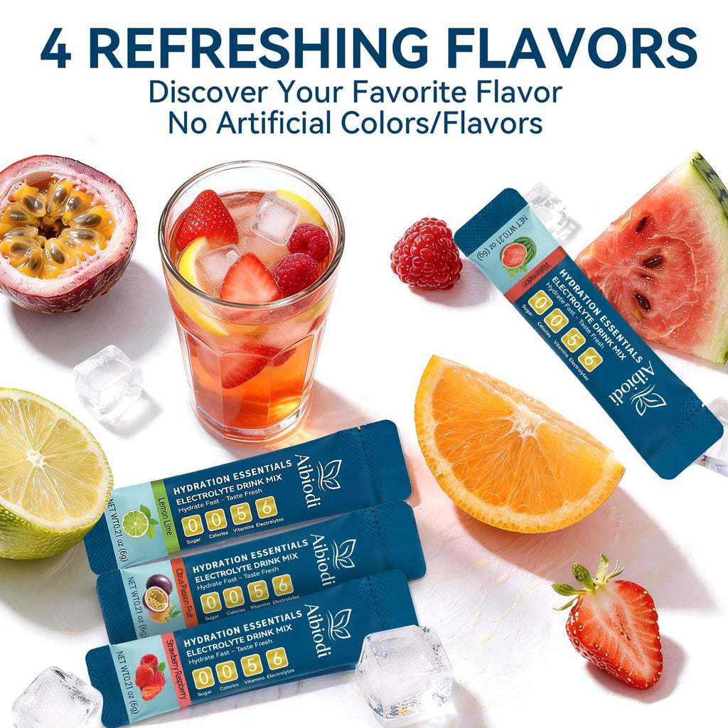 Aibiodi Electrolytes Powder Packets - Sugar Free & Zero Calorie Liquid Daily IV Drink Mix - Instant Hydration & Energy Supplement with 6 Electrolytes and 5 Vitamins, Keto Friendly & Vegan - 36 Sticks image 8