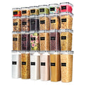 Black Vtopmart airtight food storage containers, lids visible, assorted sizes