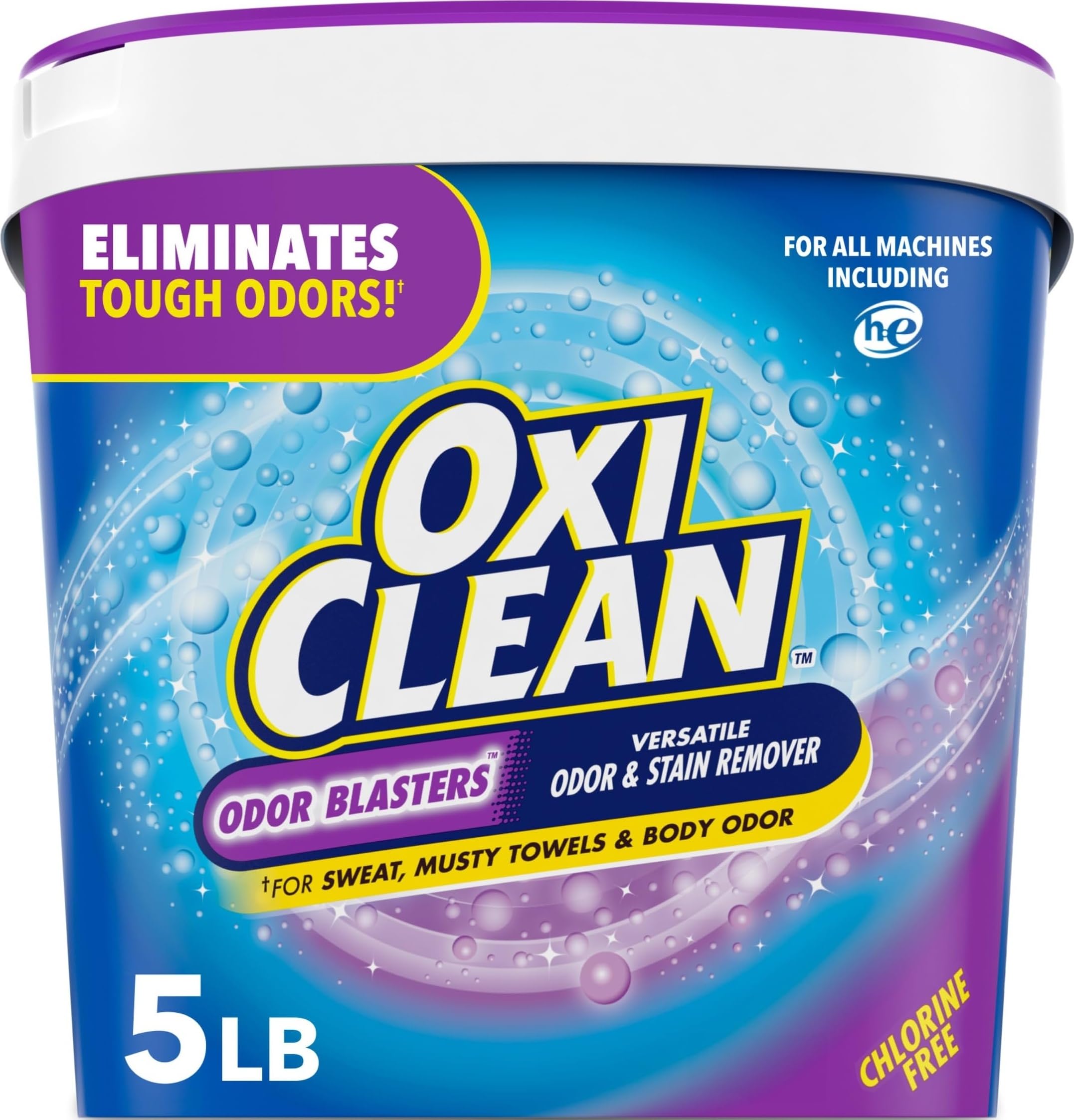 5 lb tub of OxiClean Odor Blasters powder, label visible