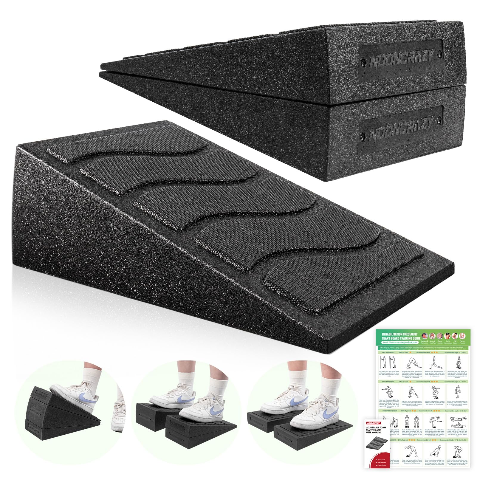 NOONCRAZY squat wedge block slant board on gym floor
