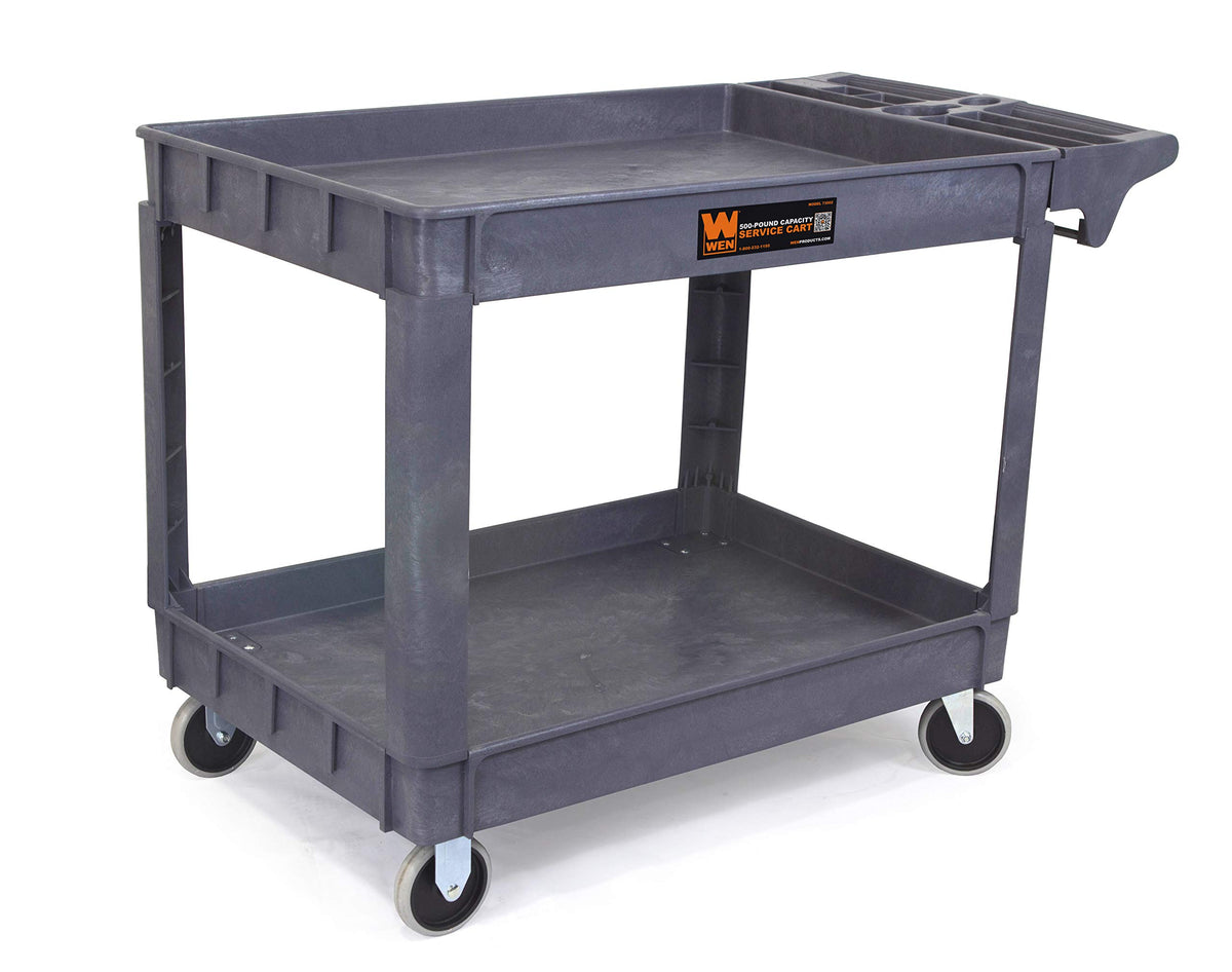 WEN 500 lb capacity 46 x 25.5 inch extra wide service utility cart on casters