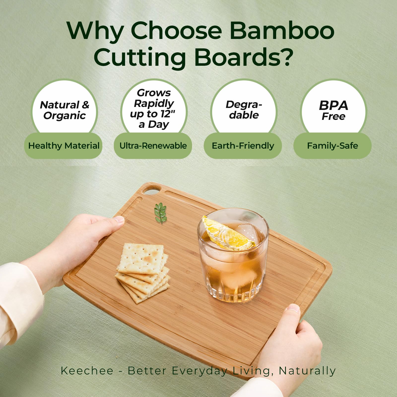 Keechee Dishwasher Safe Carbonized Bamboo Wood Cutting Boards image 6
