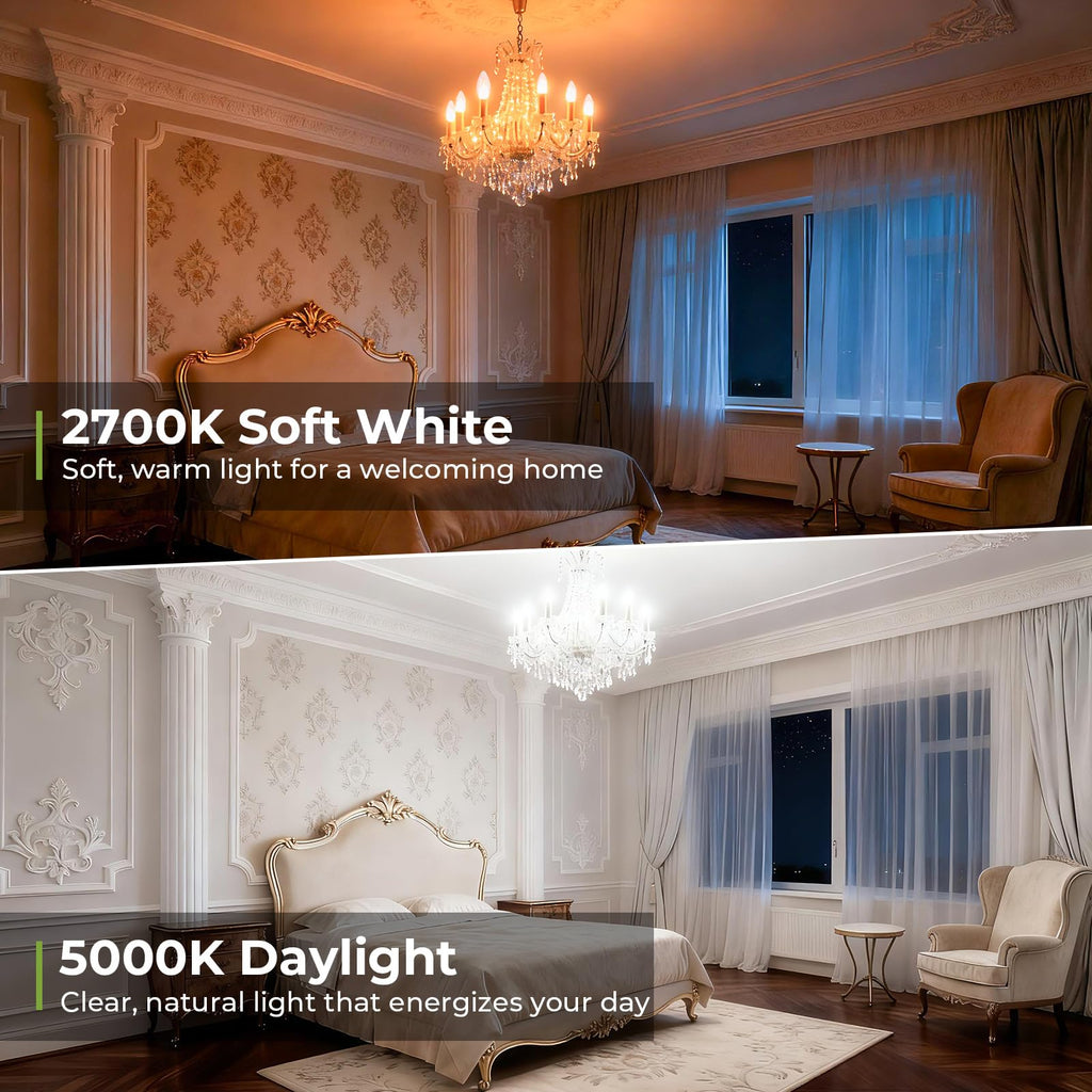 Sigalux Dimmable E12 Candelabra Light Bulbs, E12 LED Bulb 2700K Soft White, 60 Watt Equivalent, LED Chandelier Bulb, B10 Candle Bulb, 5W, 450LM, 6 Pack image 3
