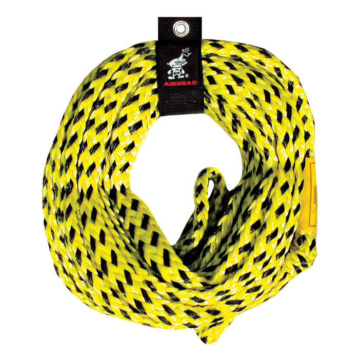 Airhead 1 - 6 Person Tow Rope for Towable Tubes, 60 ft Heavy Duty Boat Towline for Tubing, UV Resistant 16 Strand Polypropylene with Rope Keeper, 6,000 lb Break Strength
