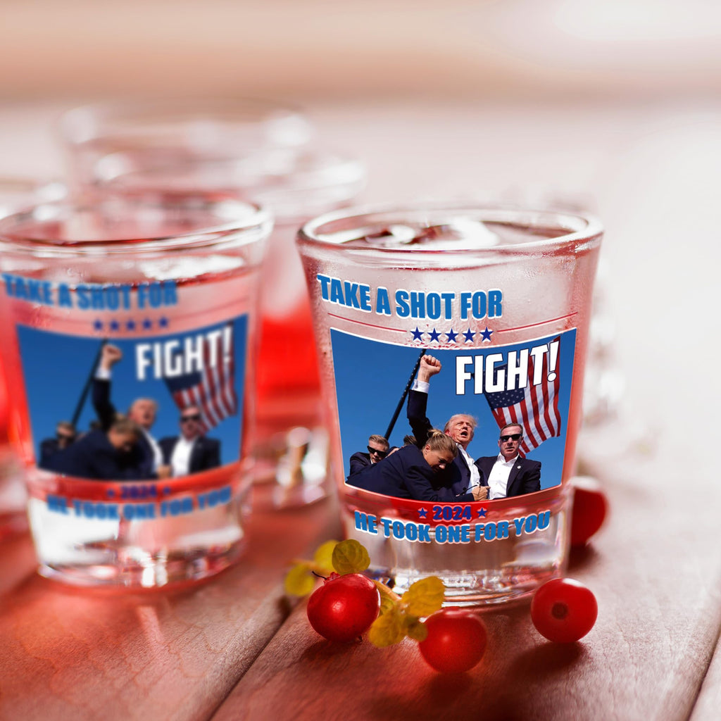 ARUSIMA Shot Glass - 2 PACK Fight Shot Glass, Never Surrender Shot Glasses, Assassination Stuff, Fist Pump Merch, House Warming Gifts, Birthday Gifts for Women & Men image 4