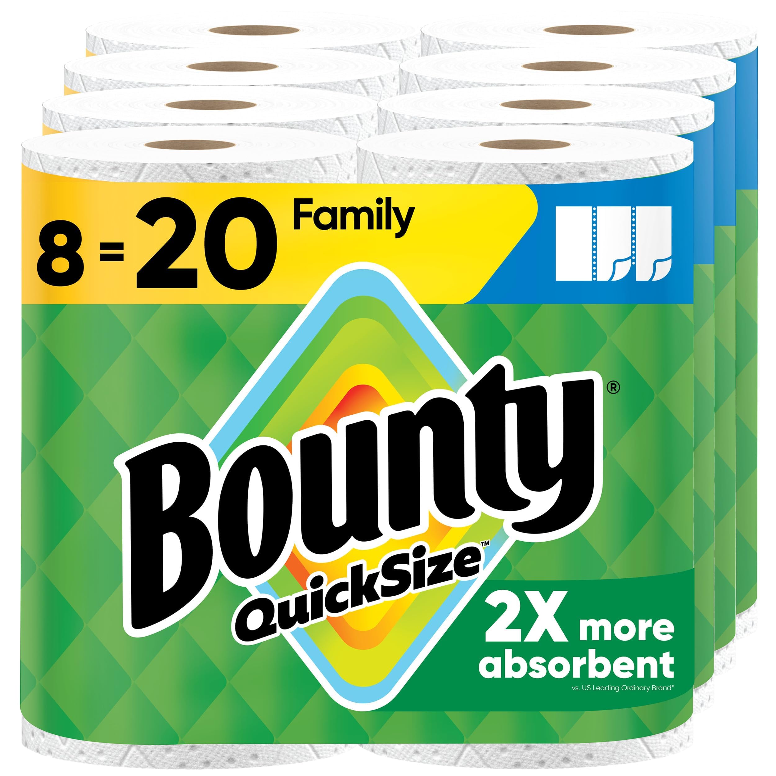 Bounty Quick Size white paper towel family roll pack (8 rolls)