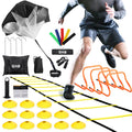 GHB agility ladder laid out on artificial turf, carrying straps visible