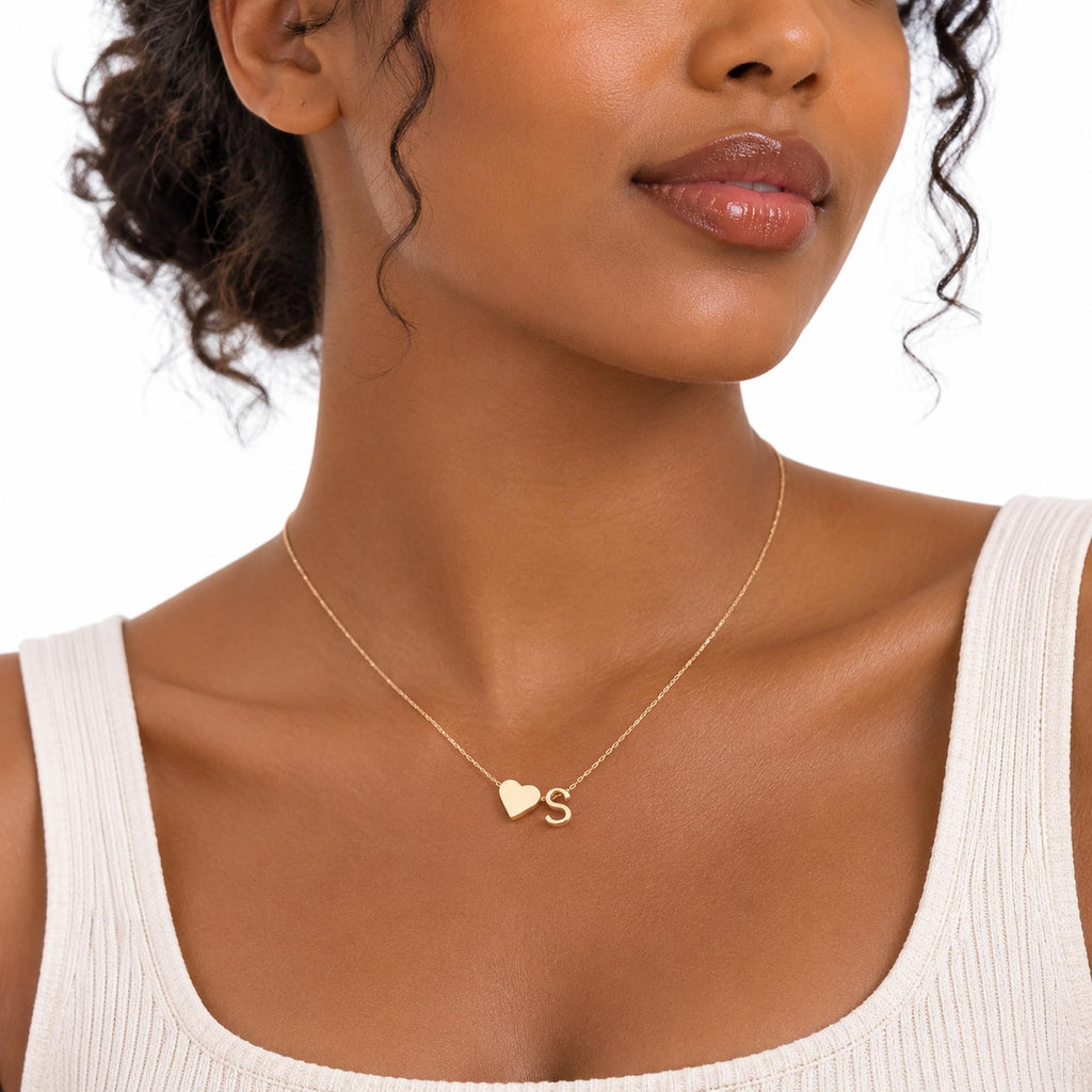 Turandoss S Initial Heart Necklace for Girls, Jewelry Gifts for Daughter image 2