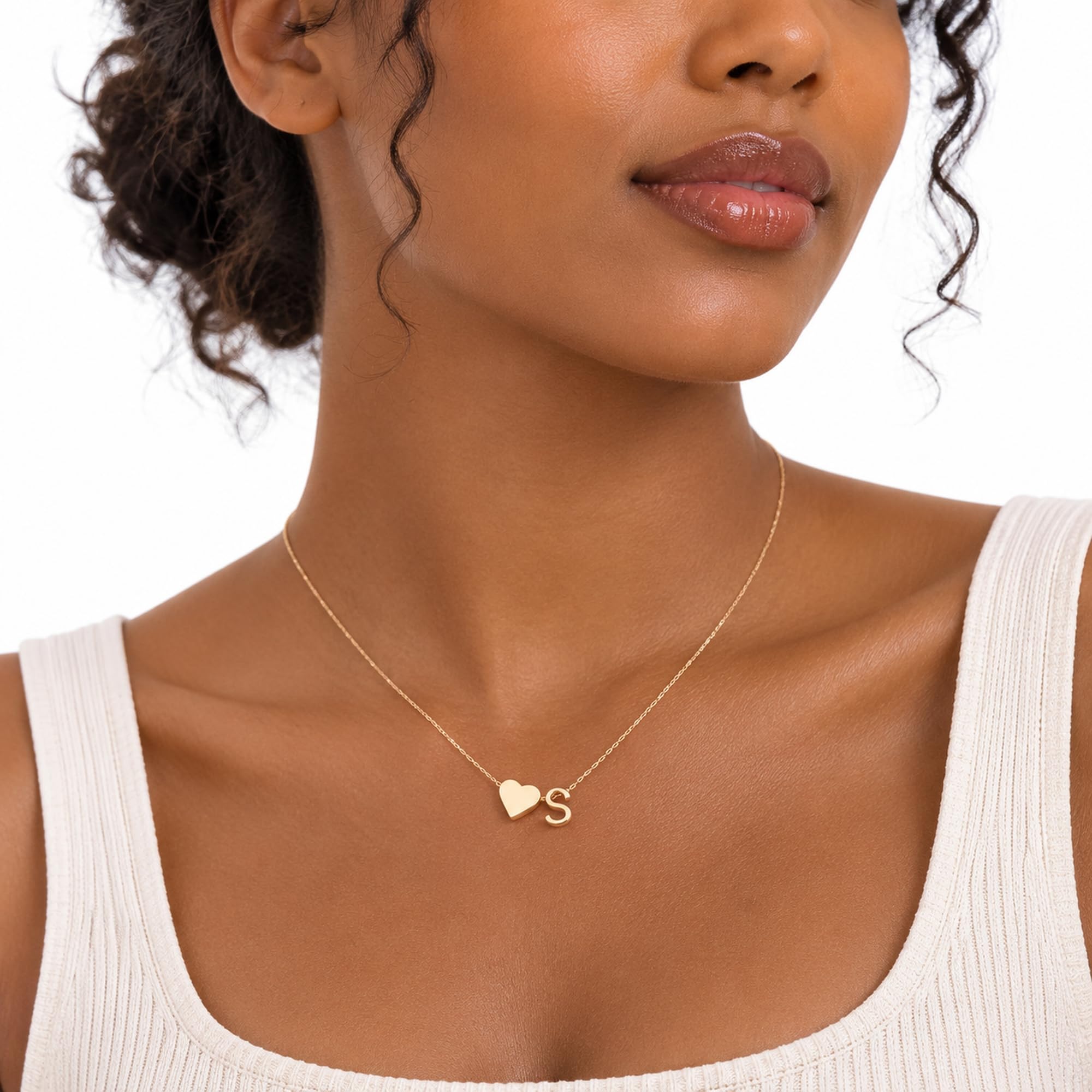 Turandoss S Initial Heart Necklace for Girls, Jewelry Gifts for Daughter image 2