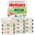 HUGGIES Natural Care Unscented baby wipes in flip-top packages