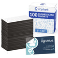 Stack of rectangular business card magnets with peel-stick adhesive backing