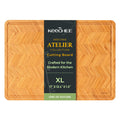 Keechee Atelier Collection Bamboo Cutting Board, Reversible Wood Chopping Boards for Kitchen with Juice Grooves, Handcrafted Large Serving Tray, Luxury Housewarming Wedding Gifts for New Home