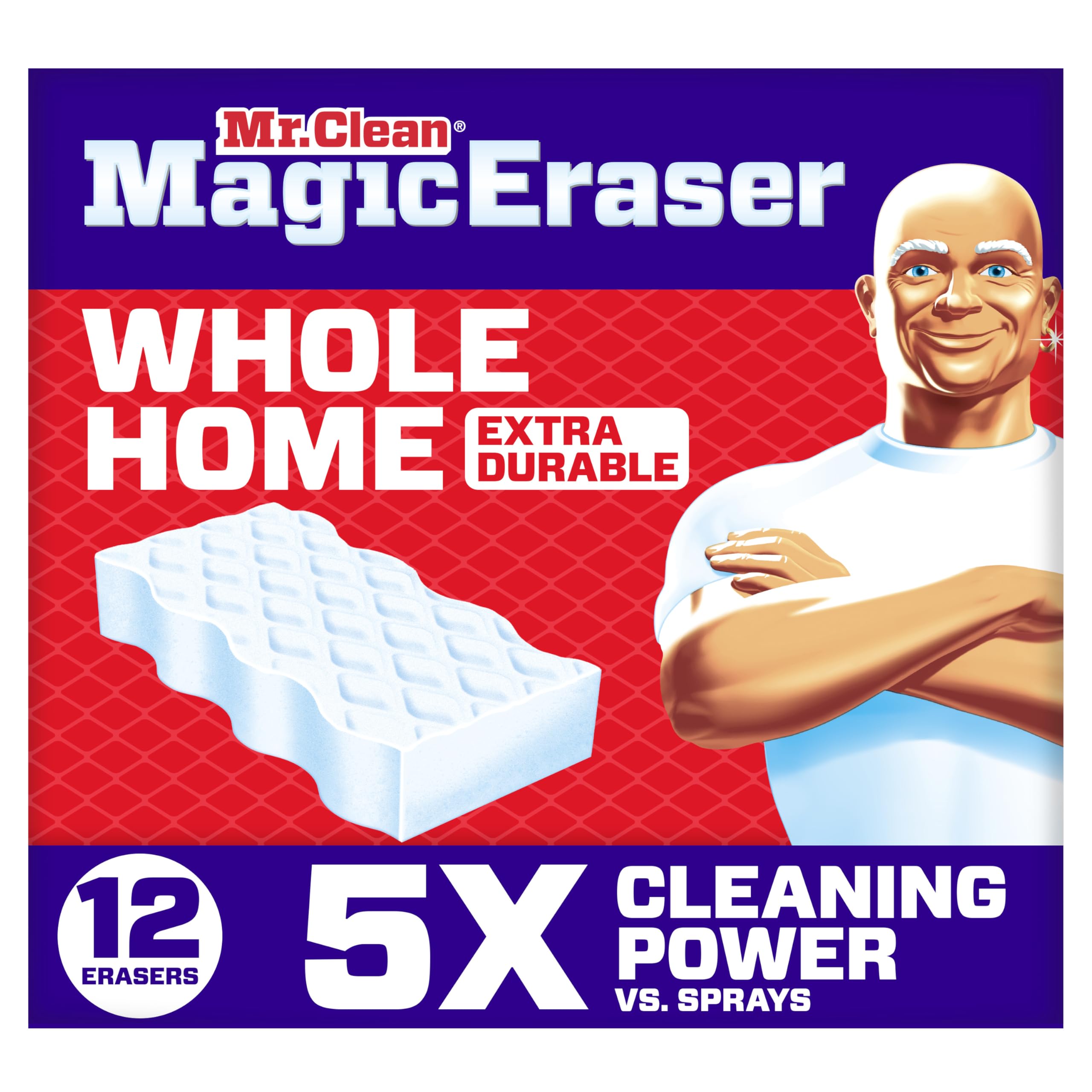 Pack of 12 Mr. Clean Magic Eraser melamine cleaning sponges