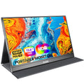 MNN 15.6 inch FHD portable monitor showing display with USB-C and HDMI ports