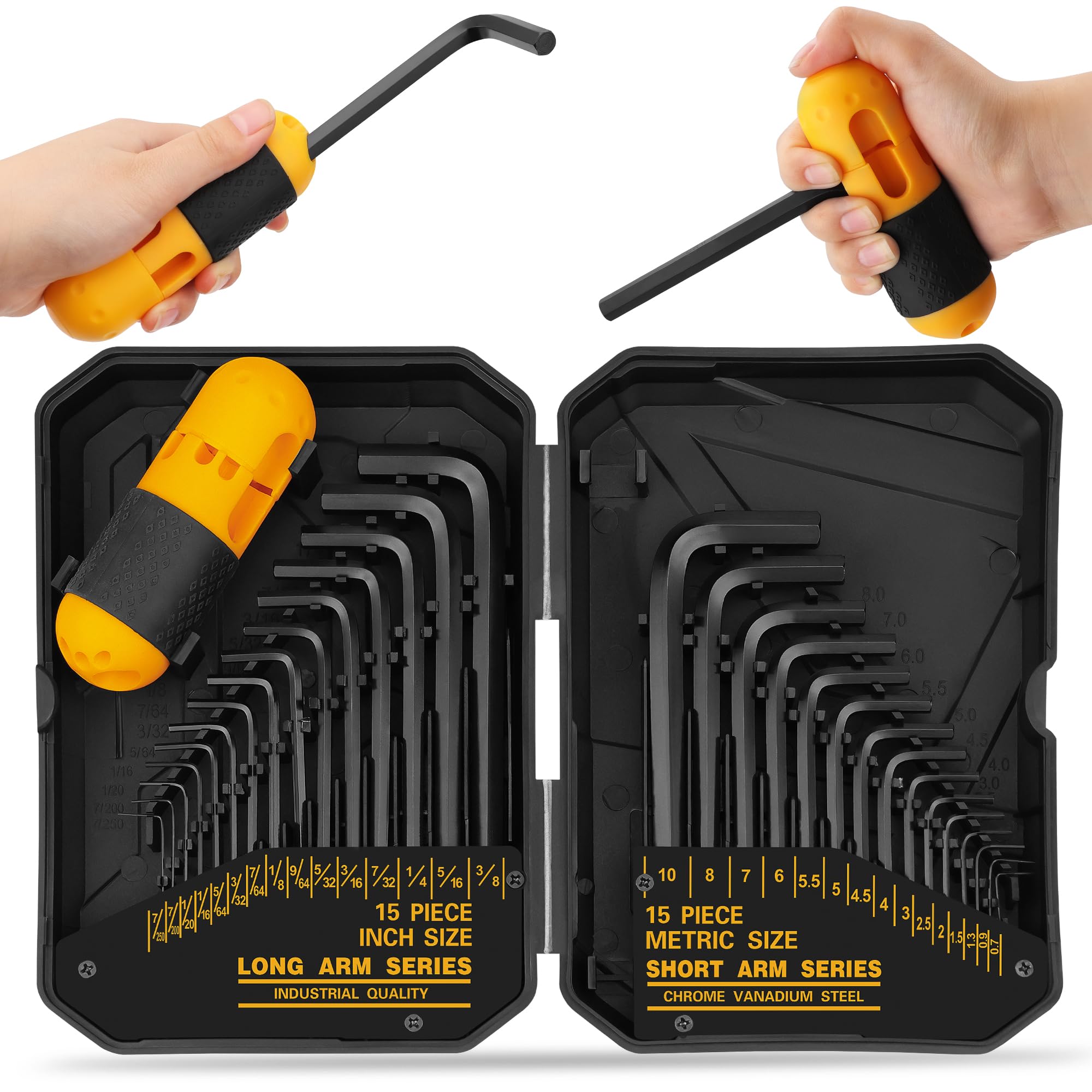 ELEAD 31-piece Allen wrench kit including torque handle, organizer displaying long short hex keys
