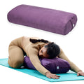 Purple Gaiam yoga bolster pillow cushion for restorative yoga