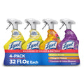 Four 32oz Lysol All-Purpose Cleaner spray bottles labeled Lemon, Mango, Lavender