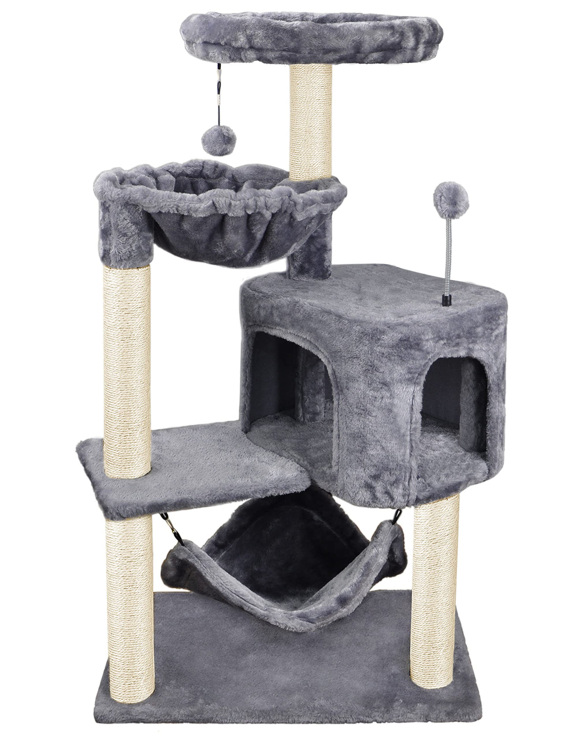 Grey YUNIQUE cat tree condo hammock