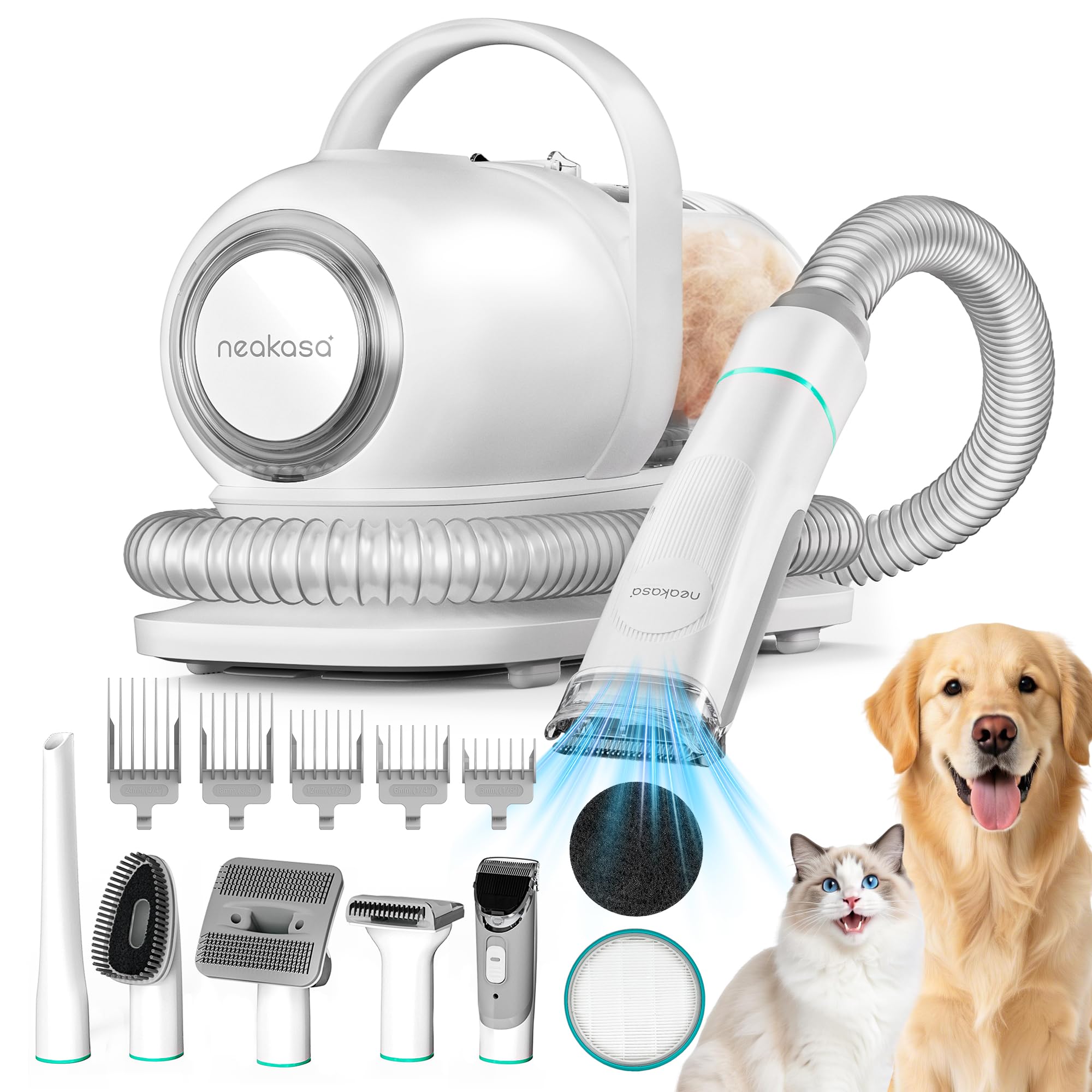 Neakasa P1 Pro handheld dog grooming vacuum with clippers and 1L dust cup