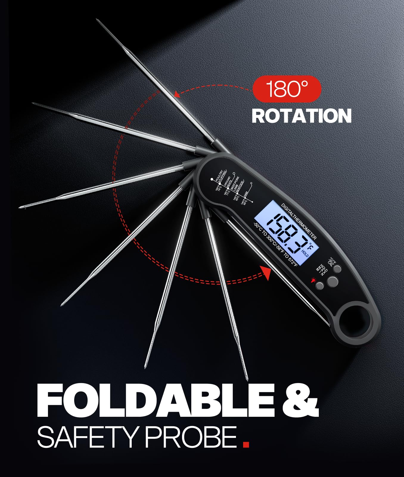Meat Thermometer Digital, Food Thermometer for Cooking, Black image 4