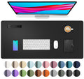 Black Aothia PU leather desk pad 23.6 x 13.7 inches, waterproof desk protector
