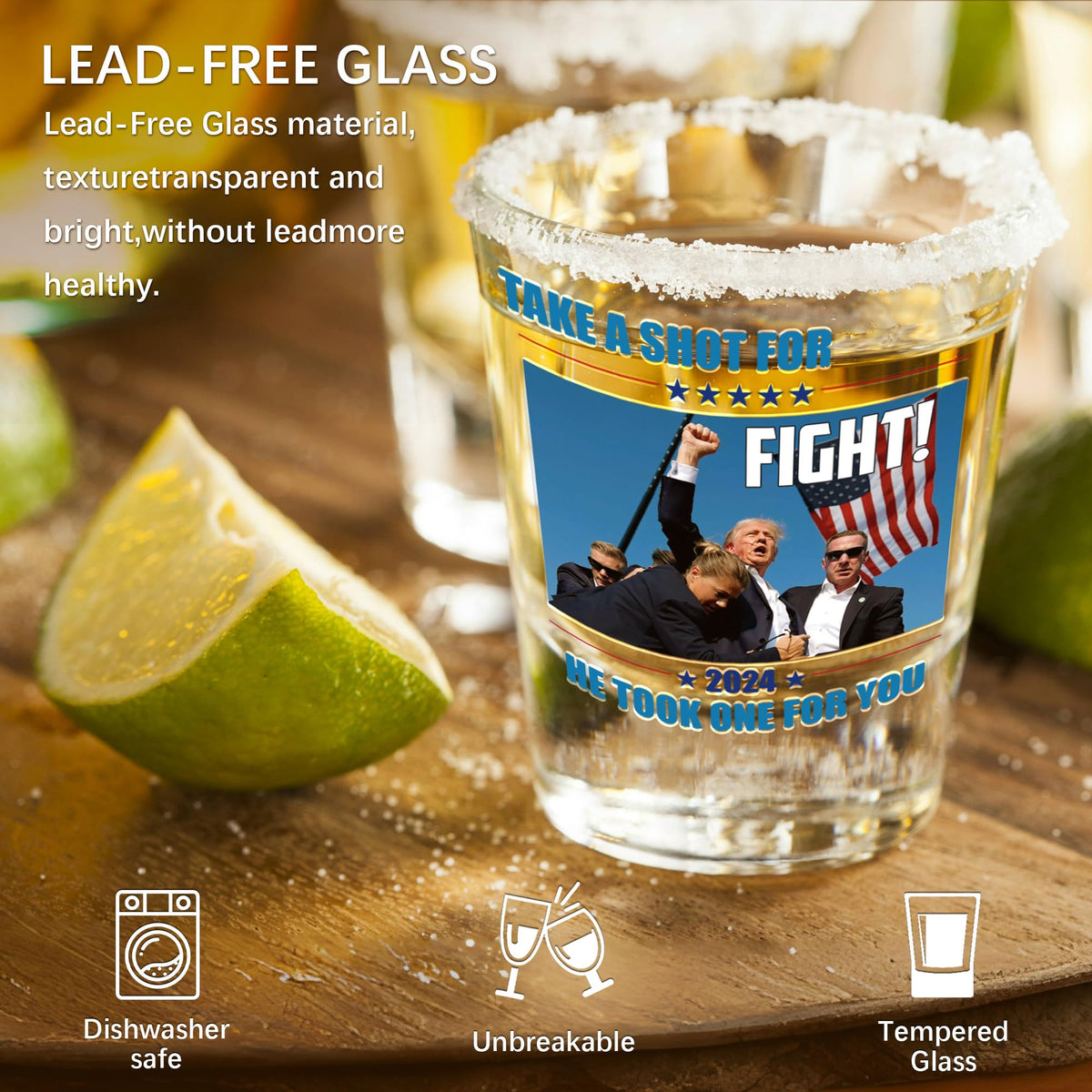 Funny Shot Glasses - 2 OZ Unique Shot Glass, Cool Birthday & Christmas Gifts for Men Husband, Friend, Dad, Grandpa, Coworker, Never Surrender Glasses, First Pump Merch, House Warming Gift, Gag Gifts image 4