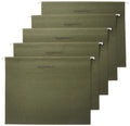 Green Amazon Basics letter hanging file folders with adjustable tabs