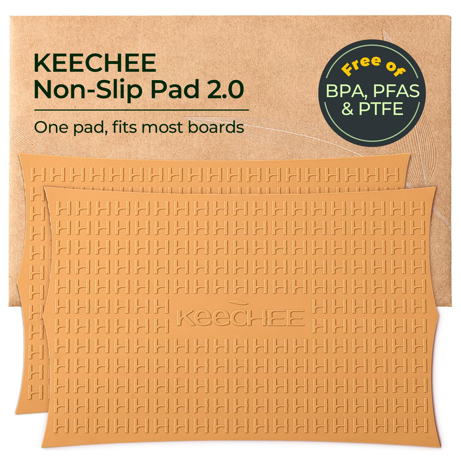 Keechee 2PCS Silicone Non-Slip Mat for Cutting board, Preventing Cutting Injuries in the Kitchen Chopping Boards Feet for Kitchen Safe, Warm Gifts for Kitchen & Home Protector (Brown)