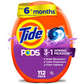 Box of Tide PODS 3-in-1 laundry detergent pacs Spring Meadow scent, 112 count
