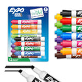 Pack of 12 EXPO low-odor dry erase markers in assorted colors with chisel tips