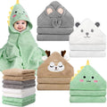 CandyHome 12 baby bath towels laid out showing soft cotton terry fabric in pastel colors