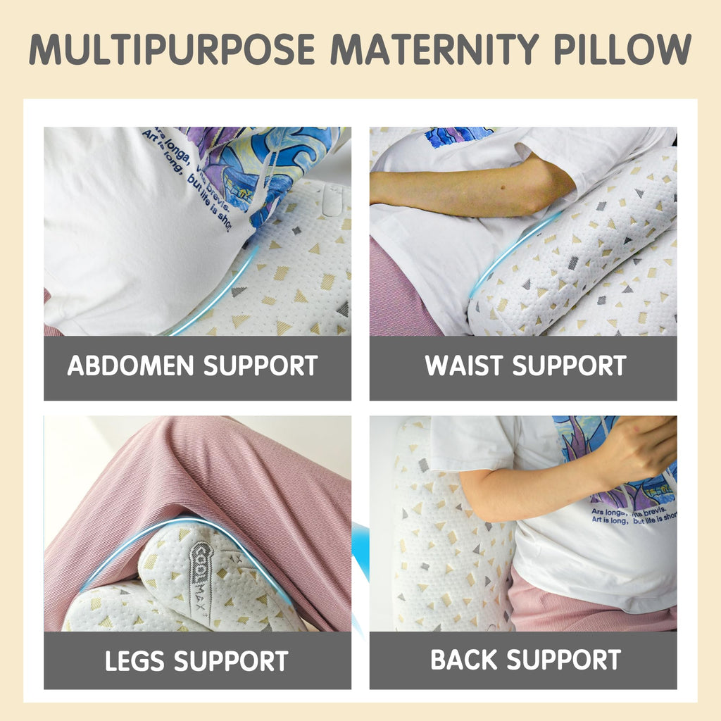 GloTika Pregnancy Pillows for Sleeping, Large Maternity Body Pillow Support for Back, Legs, Belly of Pregnant Women, Detachable and Adjustable, with Large Adjustable Pillow and Cover image 7
