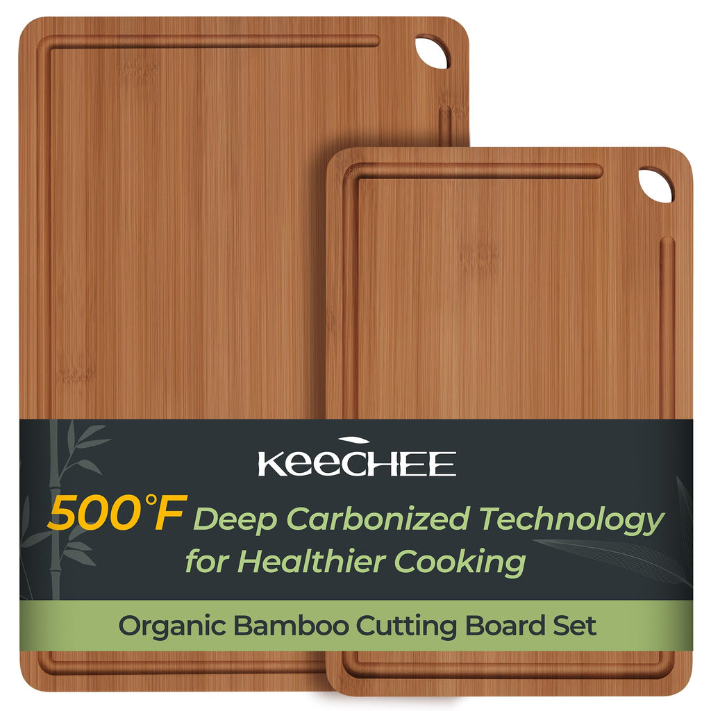 Keechee Carbonized Bamboo Cutting Board Set of 2