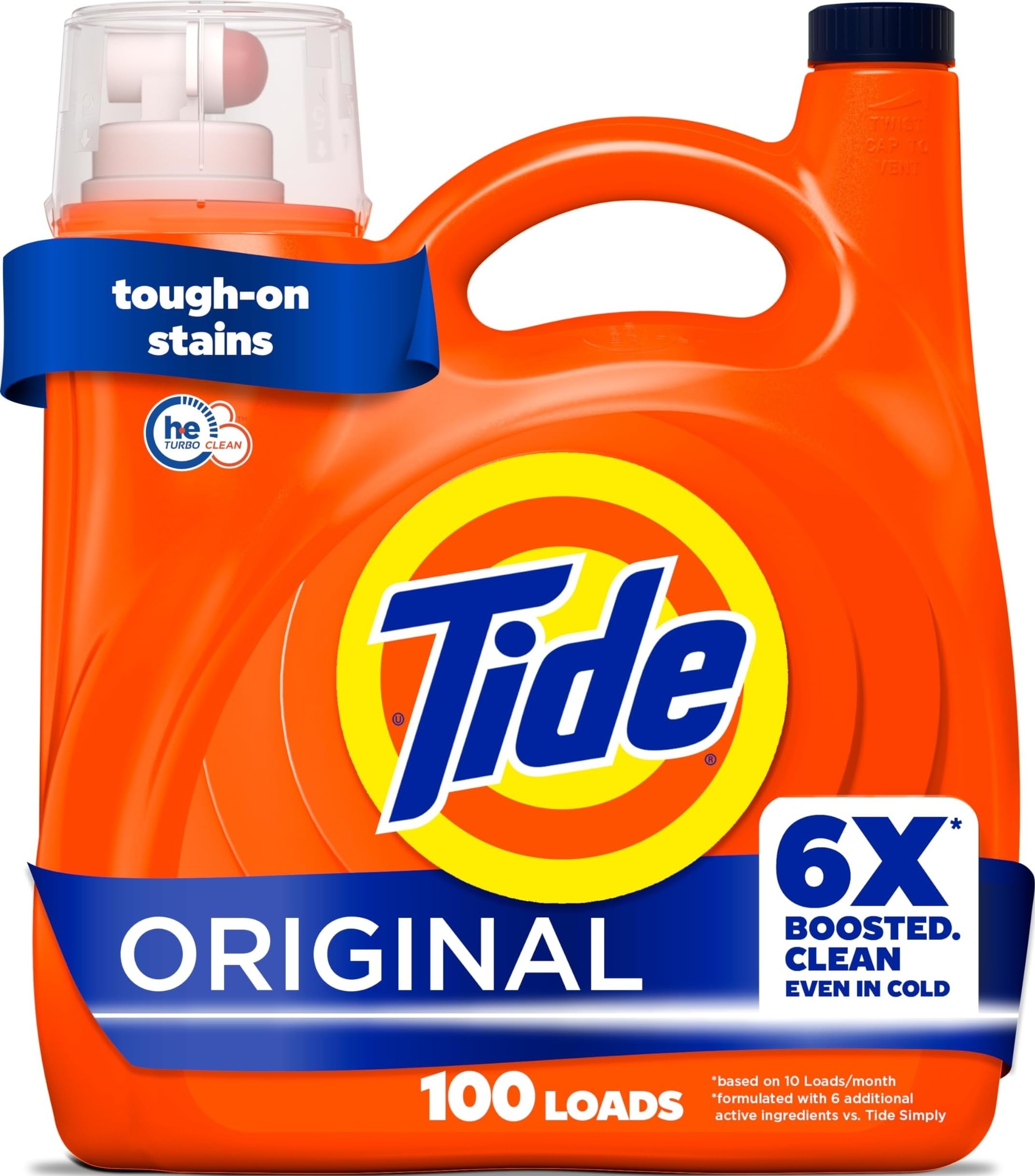 125 fl oz bottle of Tide liquid laundry detergent, Original Scent