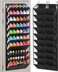 UVIAHOMI 10-tier over-the-door shoe organizer hanging on a door filled with shoes