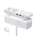 Anker Nano desk-clamp power strip with two USB-C ports and surge protection clamped to a desk