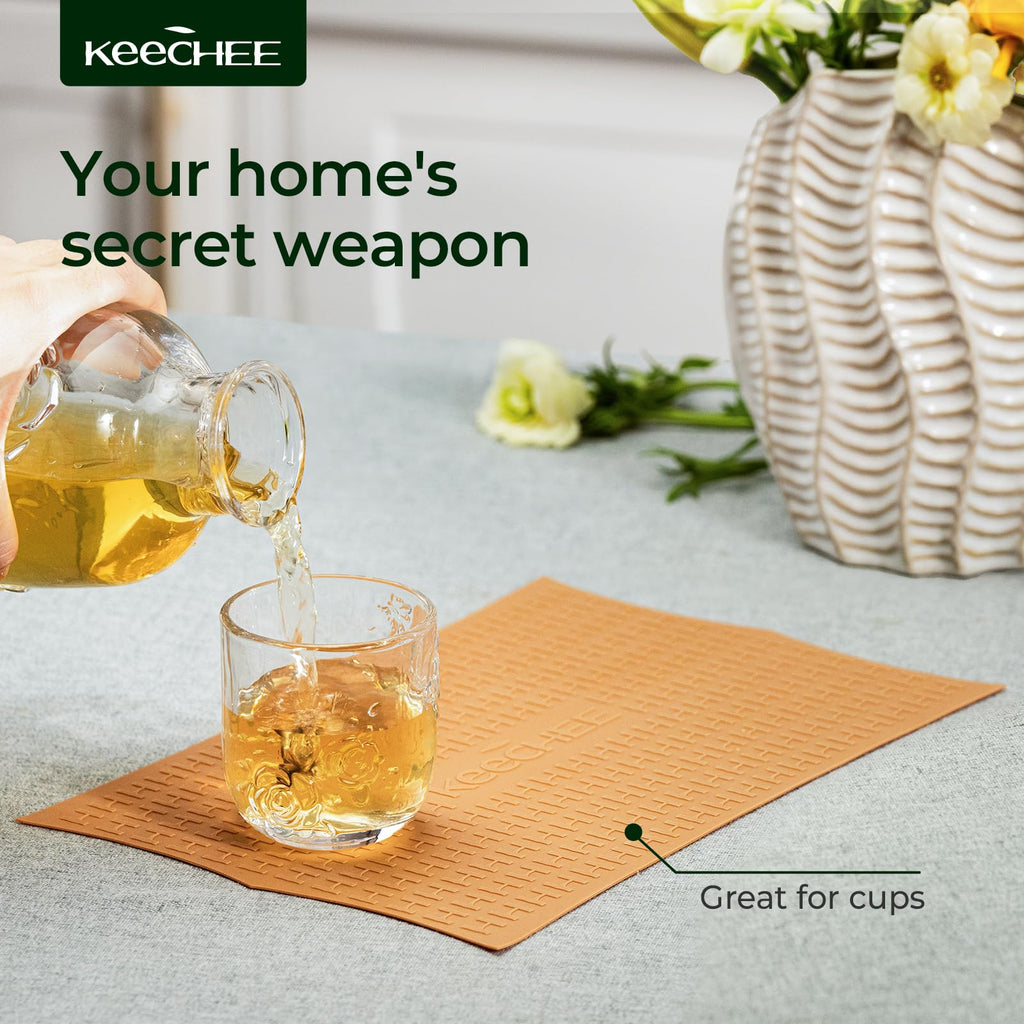 Keechee Silicone Non-Slip Mat for Cutting board, Preventing Cutting Injuries in the Kitchen Chopping Boards Feet for Kitchen Safe, Warm Gifts for Kitchen & Home Protector (Brown) image 6