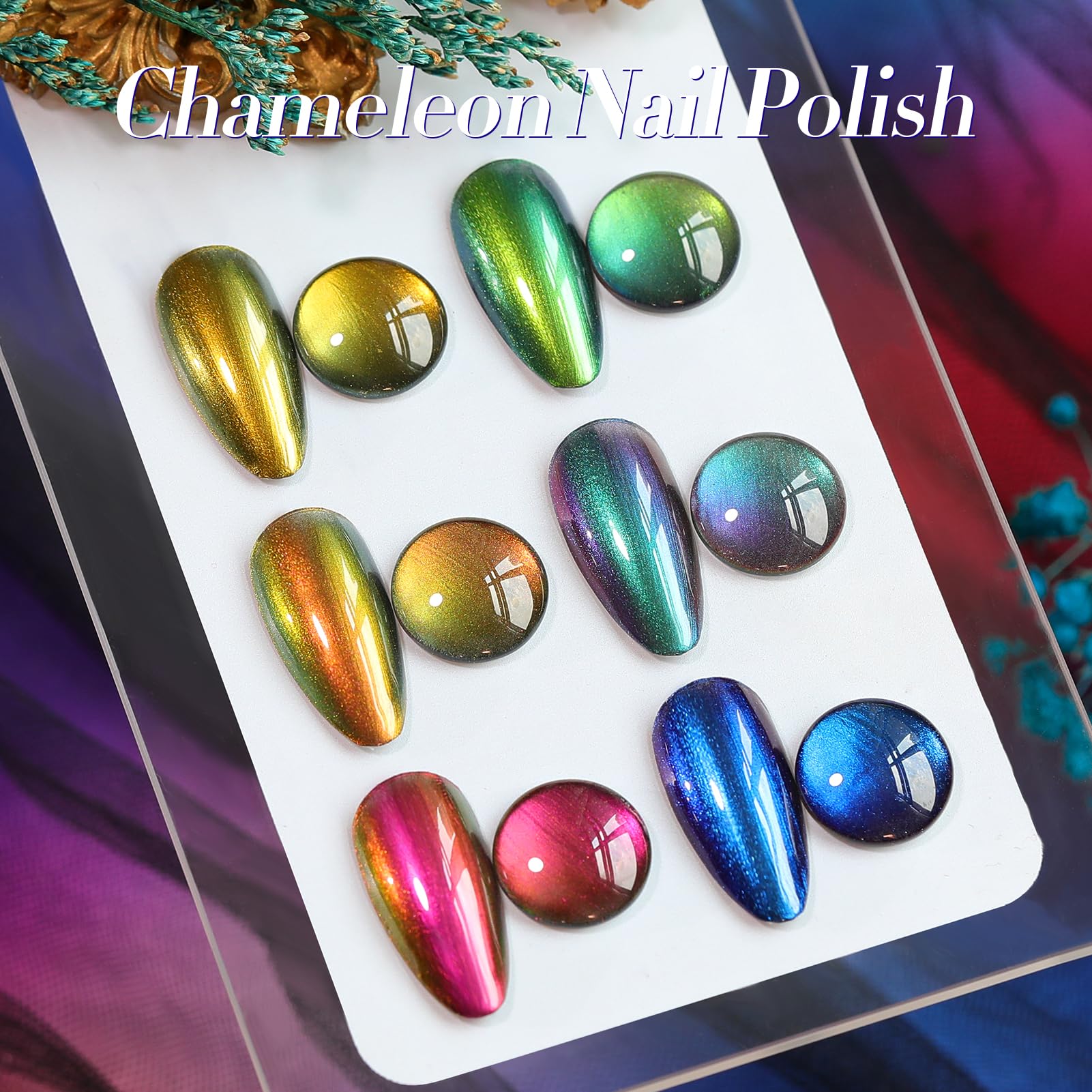 Born Pretty Chameleon Nail Polish Set 6 Colors Chrome Holographic Metallic image 6