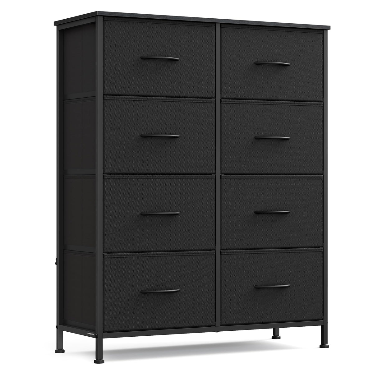 SONGMICS tall dresser featuring 8 fabric drawers in a bedroom setting