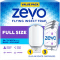 ZEVO plug-in base with three sticky refill cartridges for trapping fruit flies and gnats